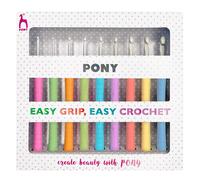 Set Di Ferri Da Uncinetto Pony Con Manici Colorati Easy Grip 14cm 2 - 6mm P39810