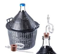 Set di fiasca in vetro KADAX 20L, fiasca per fermentazione con cestino in plastica e accessori per fermentazione, tappo in gomma, tubicini di fermentazione, apertura stretta, palloncino per vino