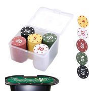 Set Di Fiche Da Poker,100 Pezzi Forniture Di Gioco Numerate Con Custodia - Fiche Da Poker Da Gioco | per Serate a Casa Tornei Feste Vacanze Compleanni Uffici Raduni Familiari