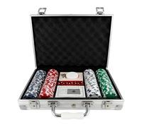 Set di fiche da poker - Kit da gioco professionale con custodia, chip di argilla, pulsante rivenditore, carte, , per gioco d'azzardo per l'intrattenimento domestico, forniture da tavolo