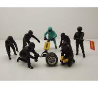 Set Di Figure 1 Formula 1 F1 Pit Crew Meccanici 2020 Nero (7 Pezzi) Per 1:18