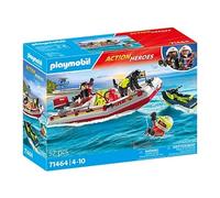 Set di figure Action Heroes Barca dei vigili del fuoco con moto d'acqua
