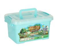 Set di figure di animali 19 pz in box portatile