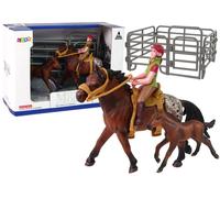 Set di figure di Cavalli e Cavaliere con sella rimovibile