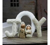 Set di figure di presepe in resina elegante lettere inglesi piccole nascita di