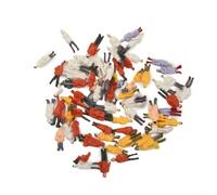 Set di figure dipinte a forma di treno in scala HO, rapporto 1:87, colori misti, miniature di persone in ABS, accessori per scena passeggeri ferroviari, statuette dipinte a mano per stazione