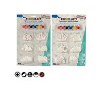 SET DI FIGURE IN GESSO DAM DM20498C01 - Bianco, 6 Pezzi