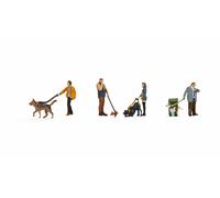 Set Di Figure NOCH "Persone Con Cani", Figure Miniature E Animali Mobili Per