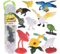 Set di figurine colorate di uccelli esotici, 10 pz