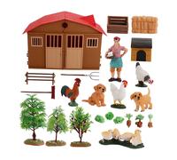 Set di figurine di animali da fattoria, set da gioco in miniatura, mini