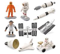 Set Di Figurine Di Astronauti Da 10 Pezzi - Giocattoli Di Statue In Miniatura Dello Spazio Esterno Per Ragazzi E Ragazze | Toppers Per Torta In PVC Modello Educativo Decorazione Da Tavolo E R