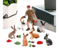 Set di Figurine di Coniglietti - 13 Pezzi Di Figure Di Animali Da Fattoria Realistiche Ed Educative,Figurine di Animali della Fattoria,per Riempitivi per Uova, Decorazioni per Torte Primaverili, e Fav