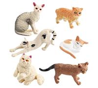 Set di figurine di gatto, set di giocattoli per figurine di gatto, decorazione per torta di gattino | giocattoli realistici per gattini da collezione, figurine di gatto per decorazione torta, a