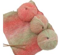 Set di filati mohair colorati da 250 g for lavoro a maglia e uncinetto a mano - Fili morbidi sfumati for sciarpe, scialli, cappotti, borse e cappelli(2 Flower field fault)