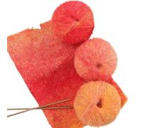 Set di filati mohair colorati da 250 g for lavoro a maglia e uncinetto a mano - Fili morbidi sfumati for sciarpe, scialli, cappotti, borse e cappelli(08 Fire Phoenix)