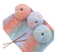 Set di filati mohair colorati da 250 g for lavoro a maglia e uncinetto a mano - Fili morbidi sfumati for sciarpe, scialli, cappotti, borse e cappelli(03 Phoenix tail)