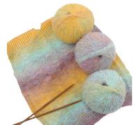Set di filati mohair colorati da 250 g for lavoro a maglia e uncinetto a mano - Fili morbidi sfumati for sciarpe, scialli, cappotti, borse e cappelli(05 Leprechaun)