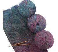 Set di filati mohair colorati da 250 g for lavoro a maglia e uncinetto a mano - Fili morbidi sfumati for sciarpe, scialli, cappotti, borse e cappelli(11 Flower Peacock)