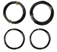Set di fili per bonsai in alluminio anodizzato, 23 metri, 4 misure, per addestrare e modellare piante e alberi, design antiruggine e flessibile, colore nero