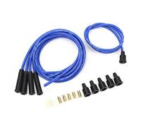 Set di Fili per Candele Ad Alta Efficienza da 8 Mm per Auto Classiche, Filo di Accensione in Silicone in Metallo Resistente per Modelli a 4 Cilindri (BLACK) (BLUE)
