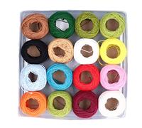 Set di fili per uncinetto, 16 pezzi, in cotone lucido dai colori vivaci per sciarpe, coperte, stivali da bambino, con 2 fili, 45 metri per palla, ricamo, mini progetti fai da te, uncinetto