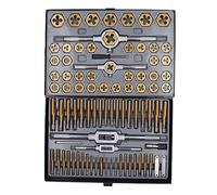 Set di filiere per maschi XTevu, kit di utensili per filettatura e rifilettatura 86 pezzi con carburo rivestito in titanio, set di chiavi per maschi e filiere per la riparazione