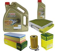 Set di filtri, 6 litri, olio motore EDGE Titanium FST 5W-30 LL MANN-FILTER filtro abitacolo filtro aria filtro olio