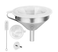 Set Di Filtri A Imbuto In Acciaio Inossidabile - Kit Filtro Alimentare A 4 Pezzi Con Manico, Pennello A Schermo In Rete Rimovibile | Cucina Grasso Per Tè, Olio E Liquidi, Set Di Imbuto Di Cottura, Sto