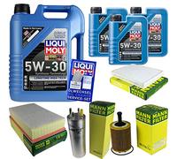 Set di filtri da 8 litri di olio motore Longtime High Tech 5W-30 Mann-FILTER filtro abitacolo filtro carburante filtro aria filtro olio filtro olio