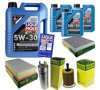Set di filtri da 8 litri di olio motore Longtime High Tech 5W-30 Mann-FILTER filtro abitacolo filtro carburante filtro aria filtro olio filtro olio