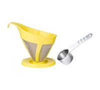 Set di filtri da caffè in acciaio inossidabile con cucchiaio dosatore HLB18 a maglie imbuto filtro imbuto adatto componente per caffè