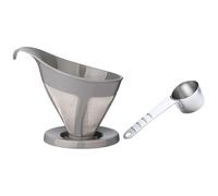 Set di filtri da caffè in acciaio inossidabile con cucchiaio dosatore HLB18 a maglie imbuto filtro imbuto adatto componente per caffè