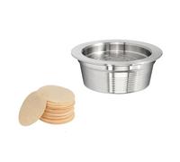 Set di filtri da caffè professionali da 100 fogli di filtro di carta e cuscinetti in acciaio inox cestino riutilizzabile per la preparazione Filtro e carta riutilizzabili