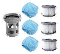 Set di filtri di ricambio per spa MSPA, set da 7 pezzi con supporto e sacchetti a rete, cartuccia in PVC lavabile per vasche idromassaggio g
