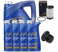 Set Di Filtri Olio MANNOL 10W-30 API SN 9 Litri + Vite Per Audi A6 Avant 4.2