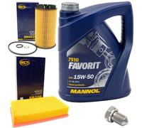 Set Di Filtro Olio 15W50 5 Litri + Vite Di Scarico Olio Per Audi Cabrio 8G 2.0 E