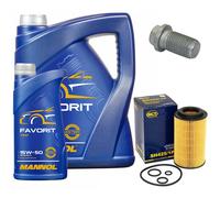 Set Di Filtro Olio MANNOL 15W50 6 Litri + Vite Per Mercedes E-Class W210