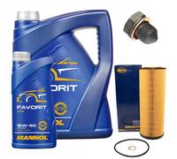 Set Di Filtro Olio MANNOL 15W50 API 6 Litri + Vite Per Audi A4 2.5 TDI 8EC