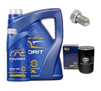Set Di Filtro Olio MANNOL 15W50 API 6 Litri + Vite Per Audi A4 Avant RS4 8D5