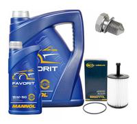 Set Di Filtro Olio MANNOL 15W50 API 6 Litri + Vite Per Audi TT Seat VW 3.2
