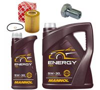 Set Di Filtro Olio MANNOL Energy 5W-30 6 Litri + Vite Per BMW 7 Serie 728i E38