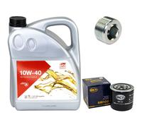 Set Di Filtro Olio Motore 10W-40 5 Litri + Vite Per Alfa Romeo 155 2.0 16V TURBO