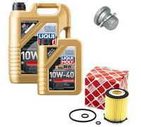 Set Di Filtro Olio Motore 10W-40 LIQUI MOLY 6 Litri + Vite Per Mercedes E-Class