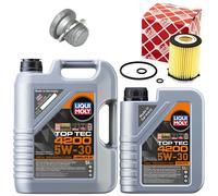 Set Di Filtro Olio Motore 5W-30 LIQUI MOLY 6 Litri + Vite Per Mercedes E-Class