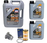 Set Di Filtro Olio Motore 5W-30 LIQUI MOLY 7 Litri + Vite Per Mercedes Classe C
