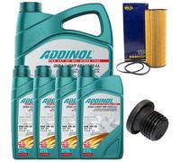 Set Di Filtro Olio Motore ADDINOL 5W-30 9 Litri + Vite Per Audi A6 Q7 Porsche VW