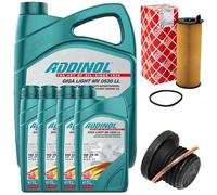 Set Di Filtro Olio Motore ADDINOL 5W-30 9 Litri + Vite Per Audi A6 Q7 VW Phaeton