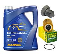 Set Di Filtro Olio Motore Mannol 10W-30 5 Litri + Vite Per VW Lupo 1.0