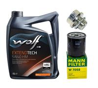 Set Di Filtro Olio Wolf 5W40 5 Litri + Vite Di Scarico Olio Per Suzuki Samurai