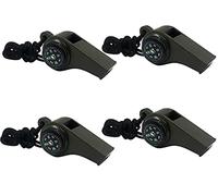 Set di fischietti di sopravvivenza: strumento di sicurezza 3 in 1 con indicatore di direzione e indicatore di temperatura per avventure nel deserto, include cordino, confezione da 4